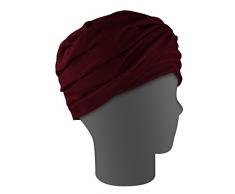 Turbante modelo lirio granate | Pañuelo oncológico | Para mujeres en tratamiento de quimioterapia | Tejido suave, sin costuras y transpirable | Medida estánda