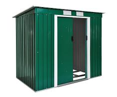 TecTake Cobertizo caseta de jardín metálica de Metal Invernadero almacén | + fundación Modelos (Tipo 2 | Verde | no. 402183)