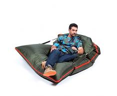 Puff Beanbag Sofá Cama Zip Poliéster Impermeable para Exterior (Amarillo)