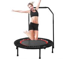DISUPPO Trampolín Fitness con Manillar Cama Elástica Durable de Entrenamiento Físico y Deportivo Interior/Exterior Estable Suspensión