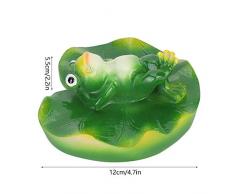 TOPINCN Simulación Agua Flotante Artificial Rana Hoja Loto Estanque Amimal Estanque Peces Decoración