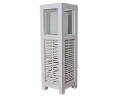 Farol portavelas de colour blanco de madera de la linterna de ratán sintético y soporte para vela de estilo de decoración, diseño de nueva, madera, blanco, 12