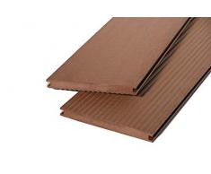 WoodoKosXXL - Tablón de suelo para terraza (20 x 200 mm, superficie estriada y lisa, reversible), color marrón
