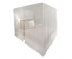 SOULONG 2 Piezas Mosquitera para Dosel de Cama, Juego de Red Cuadrada de 3 Aberturas para Doble a King tamaño para Interior y Exterior Camping
