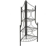 TecTake Estantes esquinesros para Plantas Escalera metálica macetas Flores 4 Niveles - ca. 30x30x106cm - Carga máxima: Aprox. 40 kg