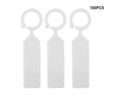 100 Unids Impermeable Árbol de la Planta Etiquetas De Plástico Grueso Jardín Etiquetas Colgantes Plántulas de Vivero Marcador(Blanco)