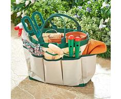 Spetebo - Bolsa de jardín con 8 Compartimentos, Aprox. 33 x 16 x 25 cm – Bolsa para Herramientas de jardín para Trabajos de jardinería jardín