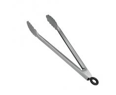 Metaltex - Pinzas para barbacoa (30 cm, acero inoxidable, con mecanismo de bloqueo), color plateado