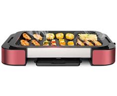 GBX Parrilla eléctrica para Barbacoa Mesa de 1000 vatios Parrilla giratoria Recubrimiento de teflón Bandeja de Parrilla fácil de Limpiar