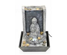 Fuente de Agua Decorativa con Luz Buda Sentado Esculturas Resina. Adornos. 22ø x 30 cm.