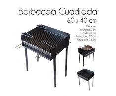 ESTUFAS GARCIA Barbacoa Cuadrada Chapa 60X40 con Soporte para Paella