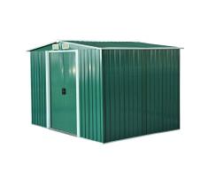 Outsunny Cobertizo Metálica Tipo Caseta de Jardín Terrazas Galvanizado Almacén para Herramientas Jardinería 246x192,5x177,5cm