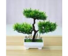 LIXIFF Simulación Artificial de Bonsai Planta en Maceta Mini árbol de Pino Decoración de la Oficina en el hogar Simulación Planta en Maceta, Amarillo