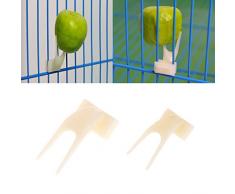 Girasool Horquilla de Frutas para Loro, 2 Piezas de plástico para Alimentar Loros y pájaros, Accesorio para pájaros, Soporte de Alimentos, Pinza para alimentador de Animales pequeños