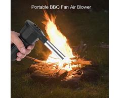 Soplador de Aire - Delaman Ventilador Portátil a Batería para Barbacoas, Invierno Cálido, para Acampar al Aire Libre Parrilla de Carbón Barbacoa de Carbón
