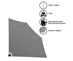 [casa.pro] Toldo lateral para balcón (gris)(160 x 160 cm) plegable - pantalla protectora - protección contra viento privacidad