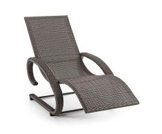 blumfeldt Daybreak Tumbona Mecedora Lounge Exterior (Silla jardín ergonómica Gris, armazón Aluminio, Superficie Reposo Mimbre, Apto hasta 100kg, Suave balanceo, reposabrazos, Resistente Intemperie)