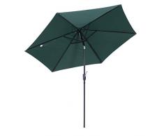Outsunny Sombrilla Parasol para Jardín Patio Terraza Playa Piscina Reclinable con Manivela Protector UV Φ2.7x2.35m Aluminio