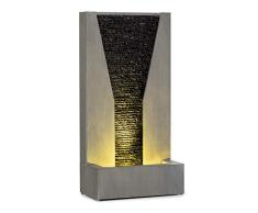 blumfeldt Riverrun Fuente de jardín - Bomba de 12 W/ 800 l/h / IPX8, Fuente Decorativa, para Interior y Exterior, Circuito Cerrado de Agua, Cable de 10 m de Largo, Luz Ambiental, Estética de hormigón