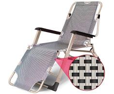 ADHW Reclinable, sillas reclinables Exterior, jardín al Aire Libre Mecedora Silla de relajación, de Aluminio Ajustable reclinable Tumbona, Tumbona (Color : No Pad)