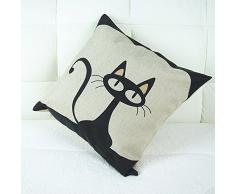 Miya 1 pcs súper lindo gato de funda de almohada de algodón cojines del sofá funda de almohada de regalo