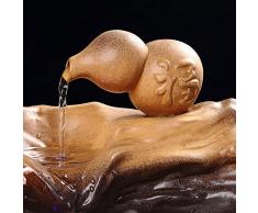 Estatuas Humidificador de Fuente de Agua,Mobiliario de la Sala Fuente de Interior Fuente de cerámica Artesanal. Fuente de Mesa Fuente de Waterscape-Calabaza 11.8pulgada
