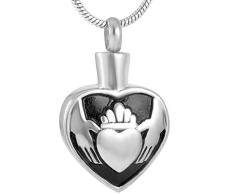 Winpavo Caja Funeraria Mantener El Corazón Corona Corazón Acero Inoxidable Restos Cremados Joyas para Mujeres Memorial Cremation Urn Colgante En El Interior De Las Cenizas
