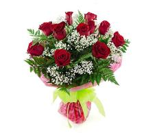 Ramo de 12 rosas rojas naturales (Freedom - calidad premium)
