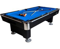 BuckShot Mesa de Billar Lemans 8ft 2 Leg - 240x130 cm - 350kg - Mesa Billar Americano 8 pies - Pizarra - Incluyendo Accesorios