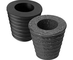 Cuña para Cono de sombrilla para Apertura de Orificio de Mesa de Patio o Base de Parasol Base 1.8 a 2.4 Pulgadas, diámetro de Poste de sombrilla 1 1/2 Pulgada / 38 mm（2 Piezas, Negro）
