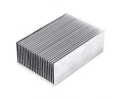 1 conjunto enfriador de aletas de enfriamiento de aluminio del disipador de calor para el módulo de IC del transistor del amplificador LED o computadora, 100 (L) x 69 (W) x 36 mm (H)