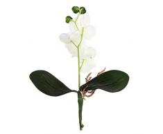 Amlaiworld Triple cabeza artificial de la mariposa de la orquídea de flores de seda (Blanco)