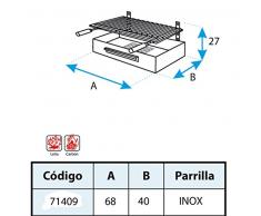 IMEX EL ZORRO Cajón para Barbacoa con Parrilla de INOX, 68 x 40 x 26 cm, Negro, 71409