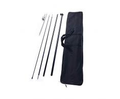 YaeKoo Kit de asta de la Bandera con Juego de astas de Bandera Swooper,Espiga de Tierra,Bandera Base Cruzada Kit de asta de Bandera de Plumas sin Viento 2