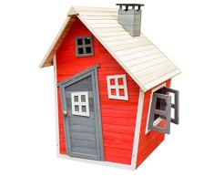 Caseta juegos niños infantil de madera casita para jardín jugar exterior ventanas