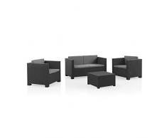 Shaf - Diva | Set Muebles de Jardin de Color Gris Oscuro | Fabricado en España con Materiales Reciclados