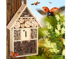 TecTake Casa para insectos mariquitas hotel madera incubadora caseta de anidar jardín XL
