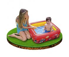 Cars - Piscina Play Box, 85 x 85 x 23 cm, color rojo (Intex 57101)