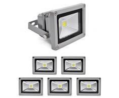 6 PCS Foco Proyector 10W, blanco frío - Foco de exterior LED. Proyector de Alta potencia (10W) y gran resistencia (IP65)