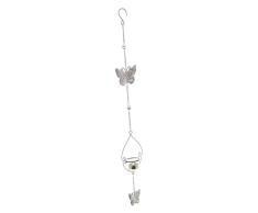 PETSOLA Cadena De Hierro Colgante Mariposa Candelabro Candelabro Linterna Blanco