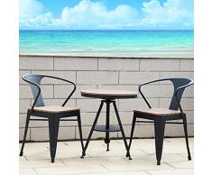 Conjunto Muebles Terraza, Set Bistro Hierro Fundido 2 sillas Muebles para jardín, terraza, balcón
