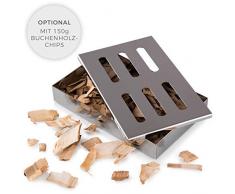 Blumtal Caja De Ahumar | Ahumador | Smokerbox De Acero Inoxidable | para Gas, Carbón Y Leña | Apta Lavavajillas | Accesorios para Barbacoa | Utensilios De Cocina para Principiantes Y Expertos