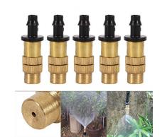 5 Unids Boquilla Rociadora Aerosol Atomización Cobre Capilar Regadera Ajustable Goteo Rociadores Sistema De Goteo Para El Riego Del Jardín Riego