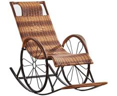 Mecedora Rattan Outdoor Sun Mecedora Tumbona Tumbonas Tumbonas Tumbona Sillón reclinable Silla de jardín.