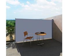 vidaXL Toldo Lateral Retráctil Poste de Acero Gris 180x300 cm Mampara Terraza