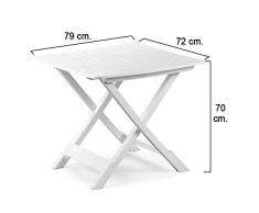 Saturnia 08330140 - Mesa Resina Plegable Blanca 79x72x70 cm