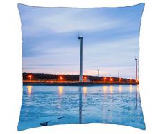 Molinos de viento de turbina litorales at dusk - Funda de cojín (18