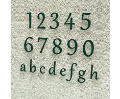 número de casa nº 7 - Tipo de letra: clásico - Altura: 20 - 30 cm - Muchos colores a elegir, RAL 6005 moosgrün (grün) glänzend, 20 cm
