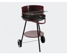 Landmann - Barbacoa esmaltada (diámetro: 43 cm), color negro y rojo