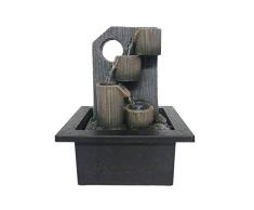 Fuentes de mesa de resina de rocalla de relajación interiores Fuente Cascada fuente de Feng Shui de sobremesa Fuentes de Agua Adornos Crafts decoración del hogar de escritorio (Color: A) QIANGQIANG